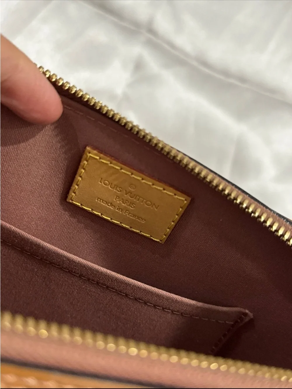 Louis Vuitton Caramel Patent Vernis Alma Satchel